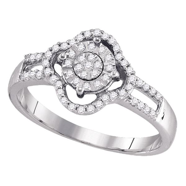 Diamond Cluster Ring 1/4 Cttw 10kt White Gold