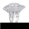 Image 3 : Diamond Square Cluster Ring 3-1/2 Cttw 10kt White Gold