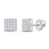 Image 1 : Princess Diamond Square Earrings 3/8 Cttw 14kt White Gold