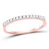 Image 1 : Diamond Wedding Single Row Band 1/6 Cttw 14kt Rose Gold