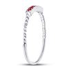 Image 3 : Ruby Beaded Stackable Band Ring 1/20 Cttw 10kt White Gold