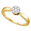 Image 1 : Flower Cluster Diamond Bridal Wedding Engagement Ring 1/4 Cttw 10k Yellow Gold