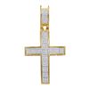 Image 1 : Mens Diamond Cross Charm Pendant 1/2 Cttw 10kt Yellow Gold
