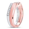 Image 2 : Diamond Bridal Wedding Ring Band Set 3/8 Cttw 14kt Two-tone Gold