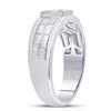 Image 3 : Mens Diamond Solitaire Grid Fashion Ring 1/2 Cttw 14kt White Gold