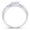 Image 4 : Mens Diamond Solitaire Grid Fashion Ring 1/2 Cttw 14kt White Gold