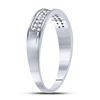 Image 3 : Diamond Double Row Band Ring 1/10 Cttw 10kt White Gold