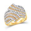 Image 1 : Baguette Brown Diamond Bypass Band Ring 1-3/4 Cttw 14kt Yellow Gold