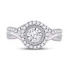 Image 2 : Diamond Bridal Wedding Ring Band Set 1/2 Cttw 10kt Two-tone Gold