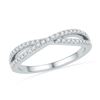 Image 1 : Diamond Crossover Band Ring 1/4 Cttw 10kt White Gold