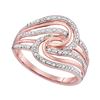 Image 1 : Diamond Swirl Strand Fashion Ring 1/10 Cttw 10kt Rose Gold