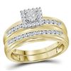 Image 2 : His Hers Diamond Solitaire Matching Wedding Set 1/2 Cttw 10kt Yellow Gold