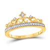 Image 1 : Diamond Crown Tiara Band Ring 1/10 Cttw 10kt Yellow Gold