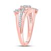 Image 3 : Diamond Flower Star Band Ring 1/3 Cttw 10kt Rose Gold