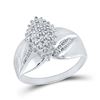 Image 1 : Diamond Cluster Ring 1/8 Cttw Sterling Silver