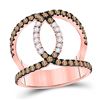 Image 1 : Brown Diamond Entwined Cocktail Ring 1 Cttw 10kt Rose Gold