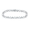 Image 1 : Black Color Enhanced Diamond Heart Link Bracelet 1/5 Cttw Sterling Silver
