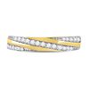 Image 2 : Diamond Diagonal Stripe Band Ring 1/4 Cttw 14kt Yellow Gold