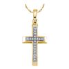 Image 1 : Diamond Cross Pendant 1/20 Cttw Yellow-tone Sterling Silver