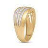 Image 4 : Mens Diamond Wedding Band Ring 1/4 Cttw 10kt Yellow Gold