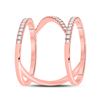 Image 4 : Diamond Negative-Space Fashion Ring 1/2 Cttw 14kt Rose Gold