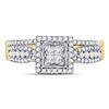 Image 2 : Princess Diamond Bridal Wedding Ring Band Set 1/2 Cttw 10kt Yellow Gold