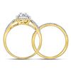 Image 4 : Princess Diamond Bridal Wedding Ring Band Set 1/2 Cttw 10kt Yellow Gold