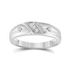 Image 3 : His Hers Diamond Cross Matching Wedding Set 1/5 Cttw 10kt White Gold