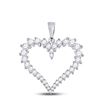 Diamond Outline Heart Pendant 3/4 Cttw 14kt White Gold