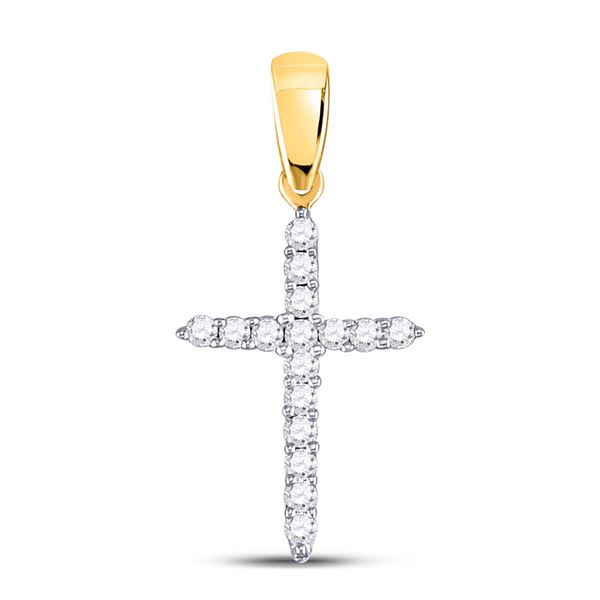 Diamond Cross Pendant 1/6 Cttw 10kt Yellow Gold