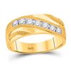 Image 1 : Mens Diamond Single Row Wedding Band Ring 1/2 Cttw 10kt Yellow Gold