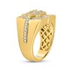 Image 3 : Mens Diamond Square Cluster Ring 1 Cttw 14kt Yellow Gold