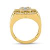 Image 4 : Mens Diamond Square Cluster Ring 1 Cttw 14kt Yellow Gold