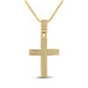 Image 1 : Mens Yellow Color Enhanced Diamond Cross Charm Pendant 1/2 Cttw 10kt Yellow Gold