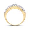 Image 4 : Mens Diamond Pave Band Ring 1-1/2 Cttw 14kt Yellow Gold