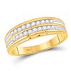 Image 3 : His Hers Princess Diamond Square Matching Wedding Set 1-1/2 Cttw 14kt Yellow Gold