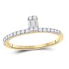 Image 1 : Baguette Diamond Band Ring 1/4 Cttw 14kt Yellow Gold