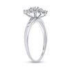 Image 4 : Diamond Cluster Ring 1/10 Cttw Sterling Silver