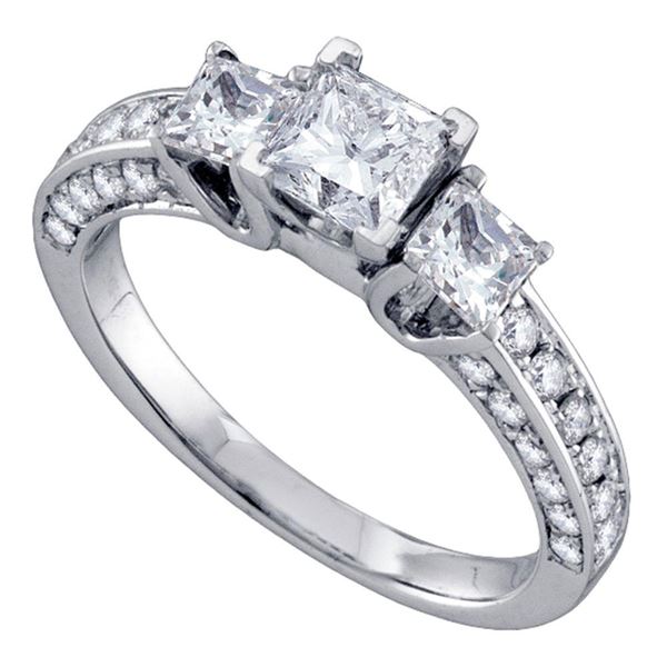 Princess Diamond Princess Bridal Wedding Engagement Ring 1-1/2 Cttw 14kt White Gold