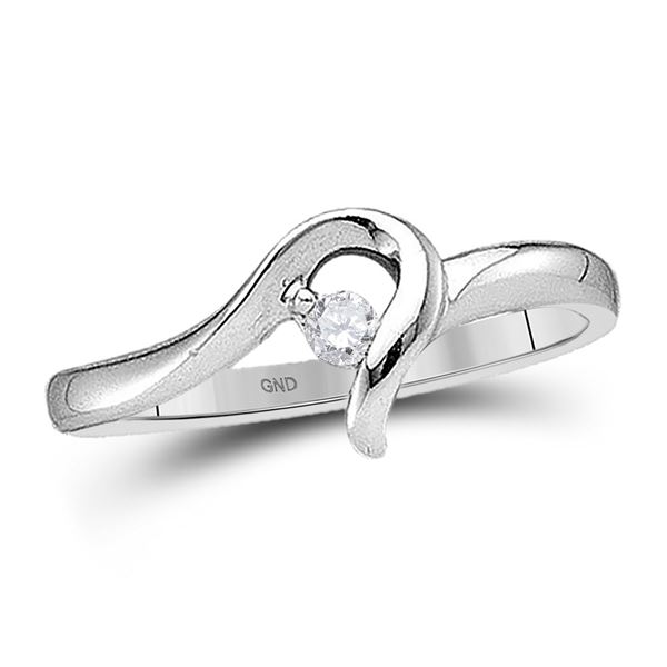 Diamond Solitaire Promise Ring 1/20 Cttw 10kt White Gold