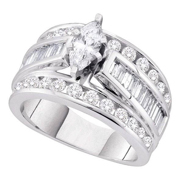 Marquise Diamond Solitaire Bridal Wedding Engagement Ring 1 Cttw 14kt White Gold