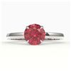 Image 1 : 2 ctw Pink Tourmaline Designer Engagment Ring 18k White Gold - REF-31Y8X
