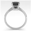 Image 3 : 3 ctw Cushion Black Diamond Engagment Designer Ring 14k White Gold - REF-97G5W