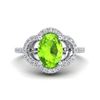 Image 1 : 1.75 ctw Peridot & Micro Pave VS/SI Diamond Certified Ring 10k White Gold - REF-32Y8X