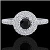 Image 1 : 0.80 ctw Micro VS/SI Diamond Designer Ring DOUBLE 18k White Gold - REF-46G3W