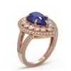 Image 2 : 5.12 ctw Certified Sapphire & Diamond Victorian Ring 14K Rose Gold - REF-161Y8X