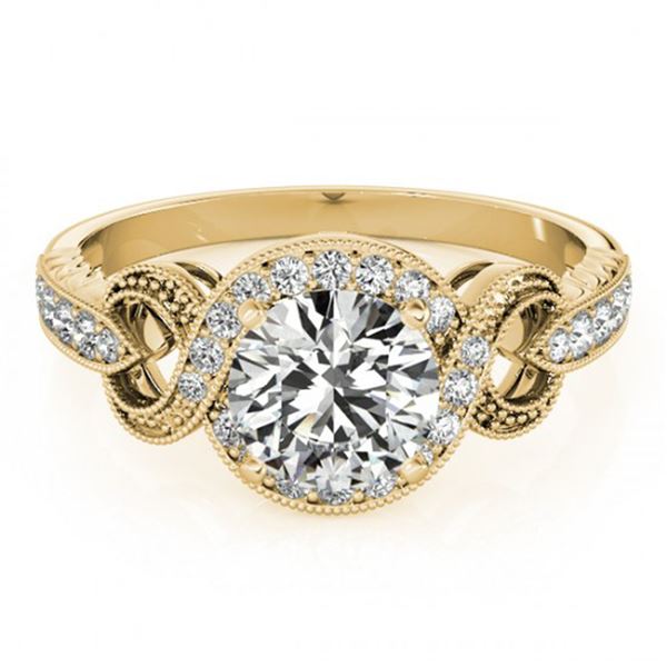 0.8 ctw Certified VS/SI Diamond Halo Ring 18k Yellow Gold - REF-94Y2X