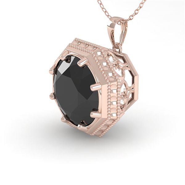 1.50 ctw Black Certified Diamond Necklace Art Deco 14k Rose Gold - REF-38K9Y