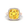 Image 1 : 6 ctw Citrine & Micro Pave Halo VS/SI Diamond Ring 14k Rose Gold - REF-36G6W