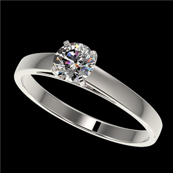 0.53 ctw Certified Quality Diamond Engagment Ring 10k White Gold - REF-37G6W